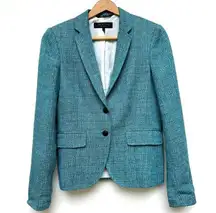 Rag & Bone Linen Cotton Tweed Blue Green Blazer sz 4