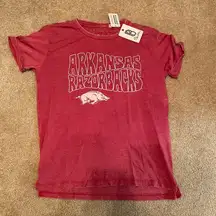 Pressbox New with tags Arkansas university razorbacks red and white shirt sleeve t shirt