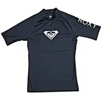 Roxy Womens Rash Guard Whole Hearted UPF Short‎ Sleeve Swim Shirt Swimwear Sz M