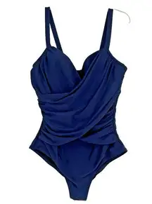 Old Navy  One Piece Swimsuit Navy Blue Ruched Underwire Adjustable Size 1X