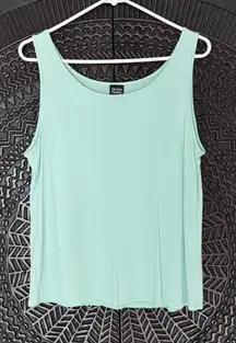 Eileen Fisher Silk Shell Tank Top L Mint Green Pastel Minimalist Coastal Capsule