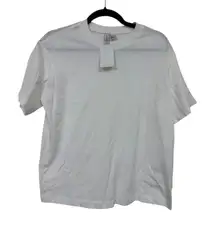 Women's Top Tshirt Divided H&M X-Small White Loose Tee Plain Short Sleeve NWT