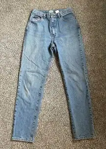 Vintage Calvin Klein High Rise Straight Leg Jeans 28 6 Double Stone Wash 90s