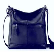 The Sak Black Pebbled Leather Crossbody Bag With Adjustable Strap