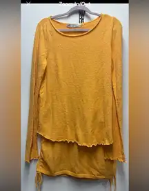 Free People FP beach Cabo sweater knit lettuce hem top and skirt set. Size XL