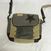 Myra Bag Tan and Gray Crossbody Bag with Adjustable Strap