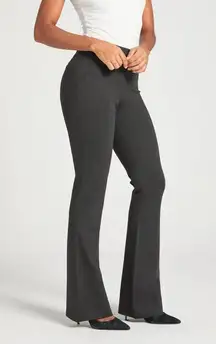 Classic Dress Pant Bootcut Pull On Yoga Pant in Charcoal Grey Medium