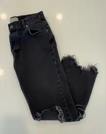 We The Free Black Distressed Ankle Jeans