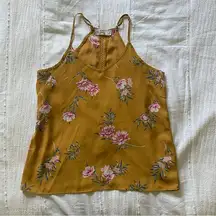 floral halter blouse tank top yellow