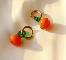 Glass Orange Earrings 