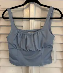 Live In‎ The Moment Blue Crop Tank Top Size Large