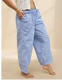 NWT Aerie Wide Leg Its Poplin Beach Pants Cotton Lounge Blue XL