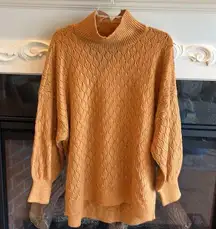 Indian Gold Mock Neck Sweater Oversized Lightweight