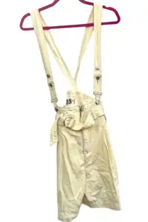 Free People NEW  Bittersweet Shortalls Overalls Shorts Jeans Pastel Yellow 25