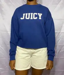 Juicy Couture royal twilight blue raw hem sweater