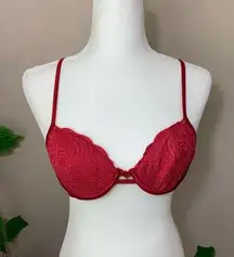 Vassarette Red Sexy Lace Design Bra 34B