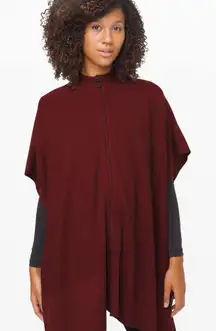 Lululemon Call Me Cozy Wrap in the Color Heathered Deep Rouge- One Size