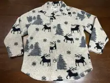 VTG Lavon Reindeer Winter Acrylic Sweater Women Large Button Up Cozy Warm Fall