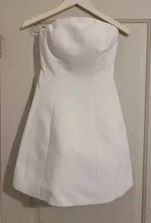 Sachin & Babi $395 Grace Strapless Mini White Wedding Bridal Dress FLAW