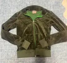 Juicy Couture Y2K Vintage Made in USA Forest Green Track Jacket