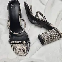 A New Day Double Strap Snake Print Block Heels In Size 10