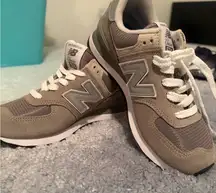 New Balance 574 with Cream and Navy Accents