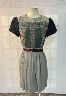 Anthropologie Ailanto  mixed media short sleeve shift dress size 4