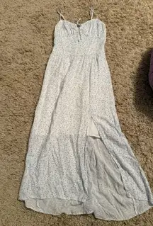 Hollister Blue And White Floral Midi Dress