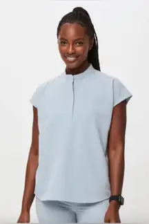 Figs Dusty Blue Rafaela Oversized Scrub Top (Size XS)