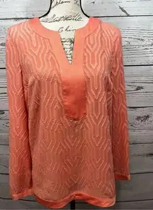 Dana Buchman size small peach long sleeve blouse - 2860