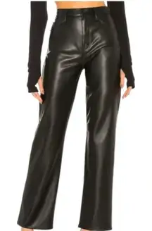 Pistola Revolve Cassie Super High Straight Leg Black Vegan Leather Pants 30