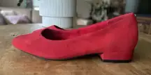 Alex Marie Red Suede Flat Pumps Almond Toe Women’s Size 8.5M