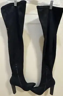 Glaze Black Camo Over the Knee Block Heel Boots Women's Sz 8