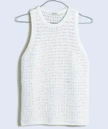 Madewell  Crochet-Knit Crewneck Sweater Tank - Ivory