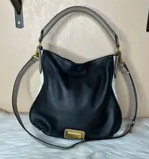 Marc by Marc Jacobs Two Toned Pebbled Hobo Shoulder Bag with Crossbody Strap