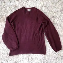 Nine West Crew Neck Bubble Sleeve Sweater Burgundy Women's Size Medium