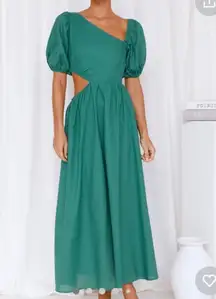 Showpo Green Midi Cut-Out Dress