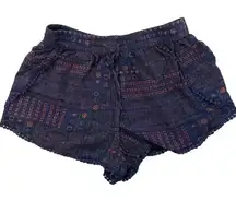 Sun & Shadow Shorts Navy Print Pom Pom