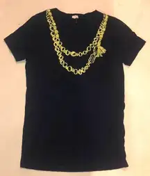 J Crew Yellow/ Gold Necklace T-shirt
