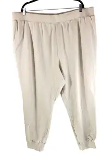 Good American Womens Good Waist Cotton Terry Joggers Sweatpants Ivory 8 US 5XL
