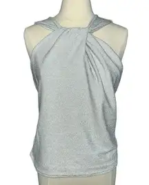 Ro & de silver shimmer metallic sleeveless twist front top sz Medium