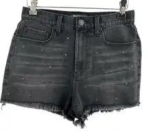 Juicy Couture Black Studded Denim Shorts Size 26‎