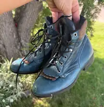 Vintage 80s 90s Laredo Performair Lace Up Roper Kilte Fringe Booties 6 1/2 B