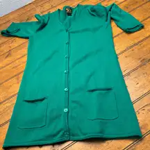 Serena Williams Signature Emerald Green Knit Button Cardigan Pockets Size S