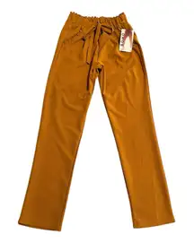 SOHO Apparel Group Ltd Ankle Pants Women's Small Rust Brown Front Tie Stretch