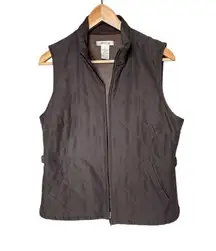 Orvis Quilted Zip Up Vest Brown Size S Casual Fall Outdoor hiking safari