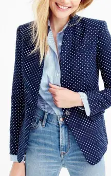 J. Crew Regent Blazer Women's Blue Polkadot