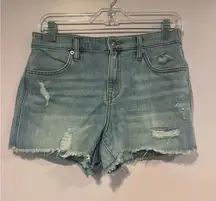 Aerie light wash daydream distressed denim shorts