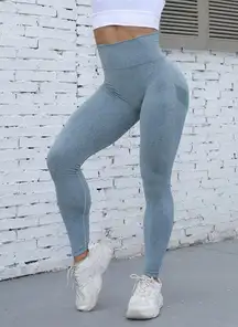 Workout Yoga Athletic Leggings Heather Blue Size 