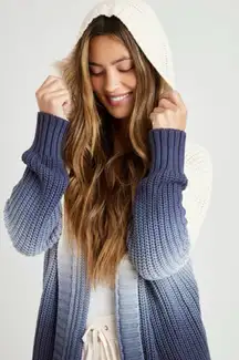 SPLENDID Raya Ombre Hooded Cardigan Women’s Small Thick Warm Cozy Lounge Beach
